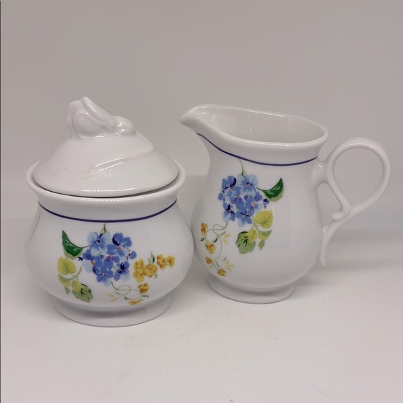 Malaysia Other - Fine Porcelain Floral Cream and Sugar Set